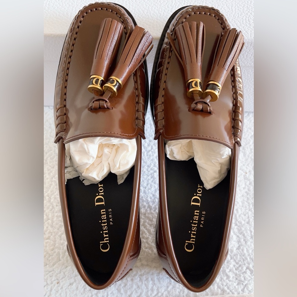 Authentic Dior Women's D-Academy Leather Loafers - Picture 15 of 16